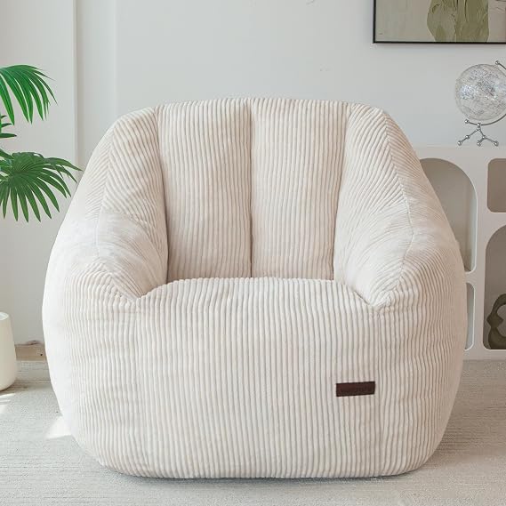 MAXYOYO Bean Bag Chair for Adults, Foam-Filled Floor Sofa for Reading