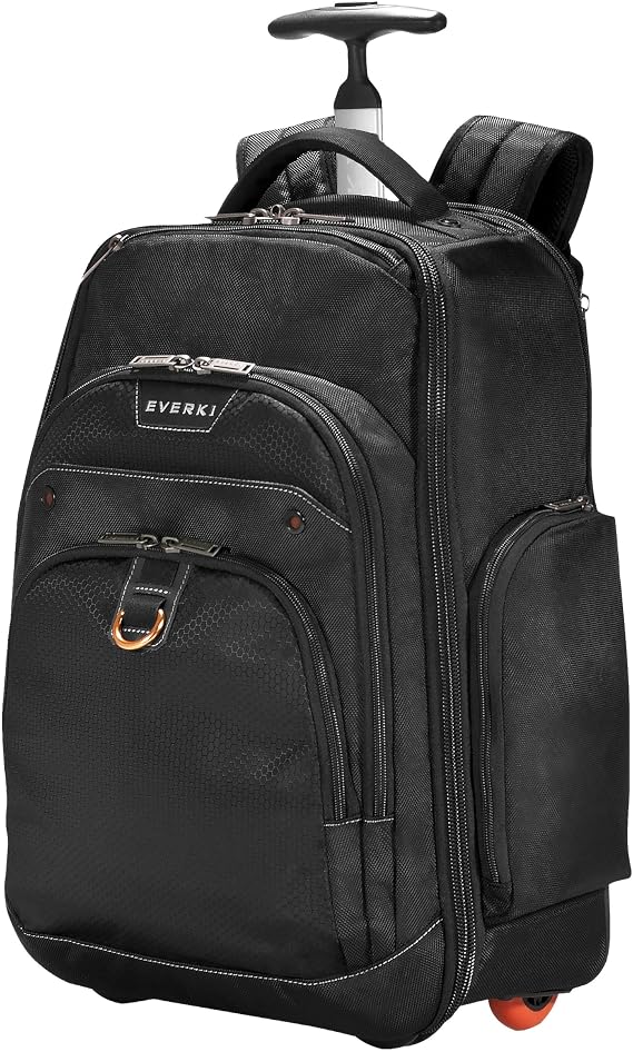 EVERKI Atlas Wheeled Laptop Rolling Backpack for Men & Women, Black - 30L