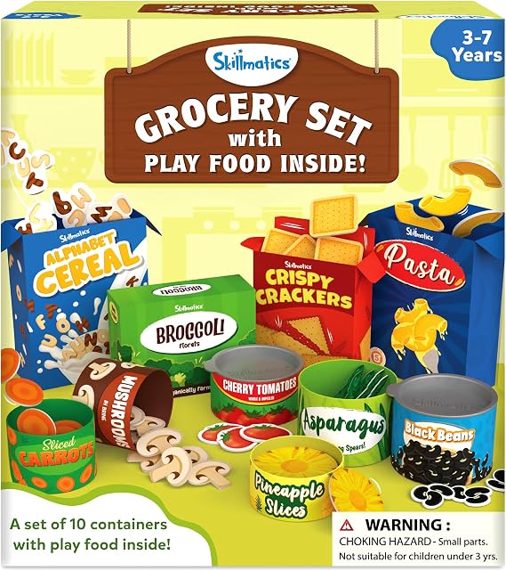 Skillmatics Grocery Set Realistic Pretend Play Foods, 100+ Pieces