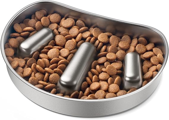 PETLIBRO Slow Feeder Bowl for Small Dogs & Cats, 1.125 Cup Anti-Gulp Stainless Steel Dog & Cat Bowl, Helps Reduce Risk of Bloat, Dishwasher Safe Compatible with PETLIBRO Camera Automatic Feeder