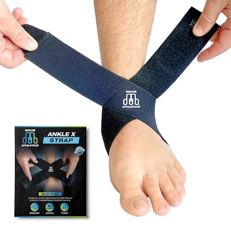 MDUB Ankle X Strap for Achilles Tendon and Planter Fasciitis Support, 1 Pack, Ankle Tendonitis Pain Relief Support Brace, Hiking, Soccer, Basketball, Running, Tennis, Volleyball & Pickleball