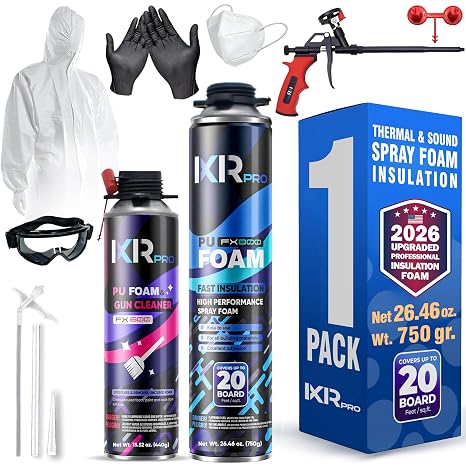 Spray Foam Insulation Kit, Expanding Foam Sealant Spray, 1 Pack x 26.46 oz
