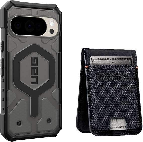 URBAN ARMOR GEAR UAG Made for Pixel 10 & Pixel 10 Pro Pathfinder Clear Compatible with Pixelsnap & Magnetic Charging Case Bundle with Metropolis Magnetic Wallet, Ash/Black