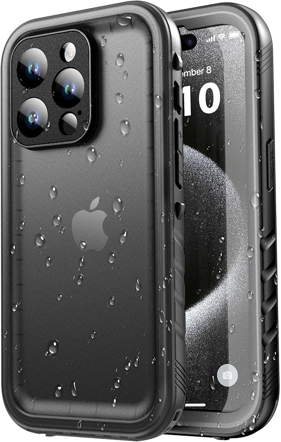 SPORTLINK for iPhone 15 Pro Waterproof Case, Black