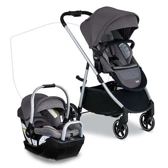 Britax Willow Grove SC Travel System with Alpine Base Pindot Stone