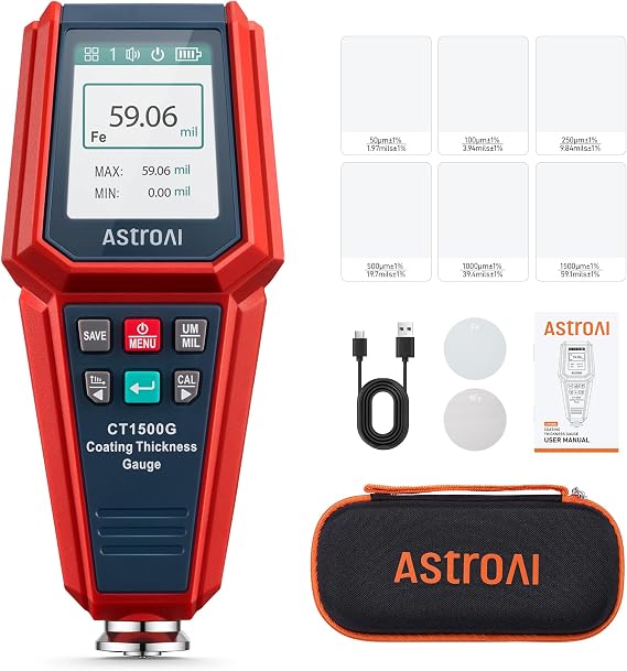 AstroAI Pencil Tire Pressure Gauge & AstroAI CT1500G Paint Thickness Gauge for Car