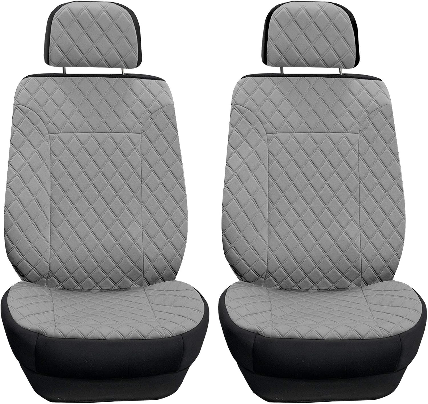 TLH Gray Prestige79 Diamond Stitch Neosupreme Front Car Seat Cover Set
