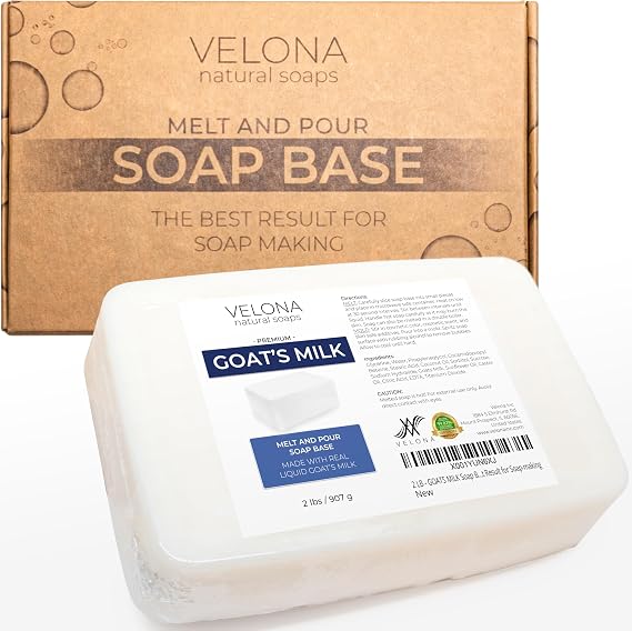 velona 2 lb - Goat Milk Soap Base, Pre-Cut Cubes, SLS/SLES Free