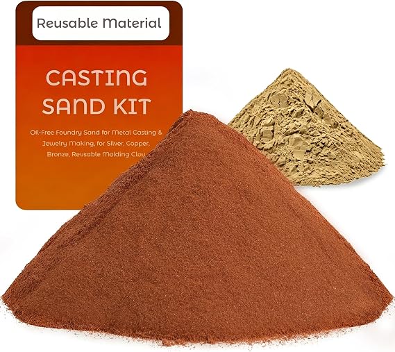 Casting Sand Kit, 11LB Foundry Sand with 0.44LB Clay Additive (11, Pounds) | Fine 400 Mesh Texture Reusable Sand Material Suitable for Silver, Copper, Bronze,Aluminum & Other Common Casting Metals
