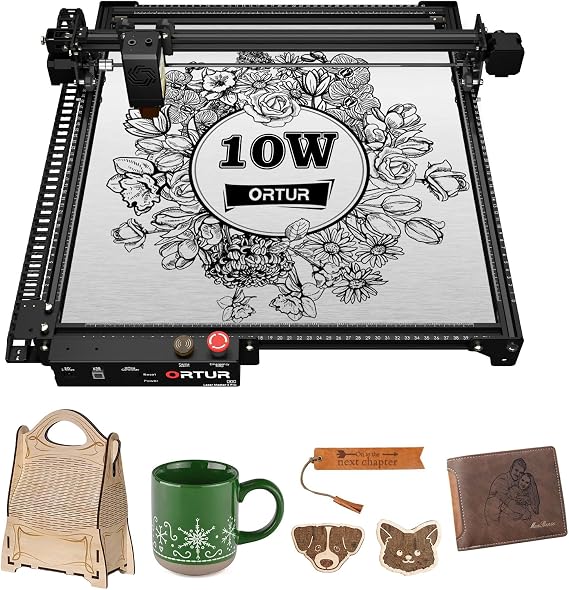 Ortur Laser Master 2 Pro S2 Laser Engraving Machine, 10000mW High Accuracy Laser Engraver, Laser Cutter, 15.7'' x 15.7'' Lazer Engraving Machine for Wood, Acrylic, Leather, Business Card, Class4