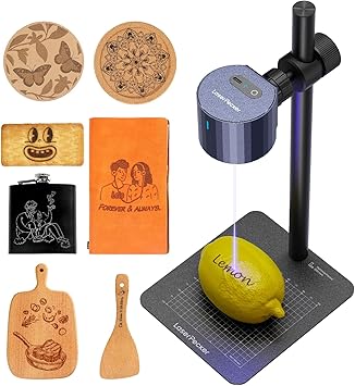 LaserPecker LP1 Plus Mini Laser Engraver for Beginners, Pocket-Sized Laser Engraving Machine with Adjustable Stand, 360 Multi-Angle Engraving for Wood Leather Paper DIY Projects