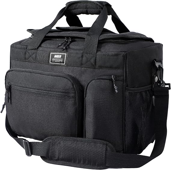 MIER 30L Extra Large Soft Cooler Bag with Trolley Strap, 45-Can, Black