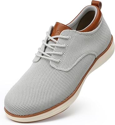 VILOCY Mens Wide Casual Dress Oxfords Business Shoes Fashion Sneakers Mesh Breathable Comfortable Walking Shoes