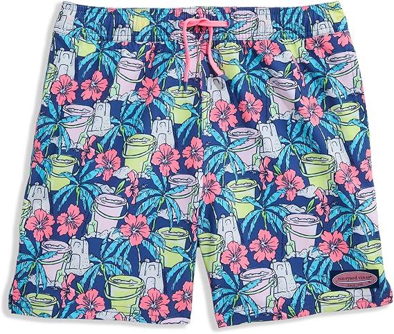 vineyard vines Boys' Printed Chappy Swim Trunks, Moonshine, L