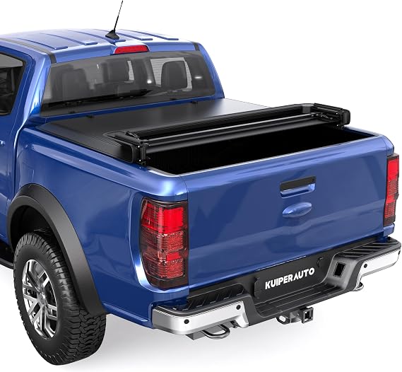 5FT Tri 3-Fold Soft Folding Truck Bed Tonneau Cover Compatible with 2019 2020 2021 2022 2023 2024 2025 2026 Ford Ranger 5FT On Top-61 inch