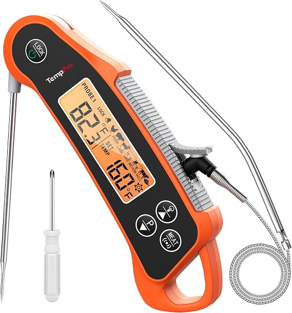 TempPro TempSwift 2 Probes Meat Thermometer Digital with 2 Display Channels