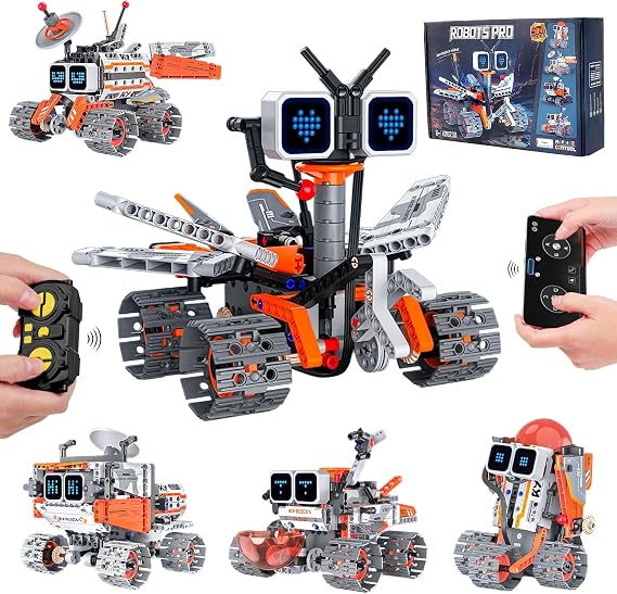 Robot Building Kit for Kids 8-12 STEM Coding Robot Toy 5-in-1