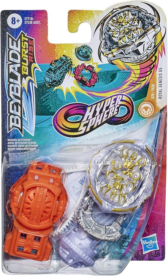 Beyblade Burst Rise Hypersphere Royal Genesis G5 Starter Pack -- Stamina Type Battling Top Toy and Right/Left-Spin Launcher, Ages 8 and Up