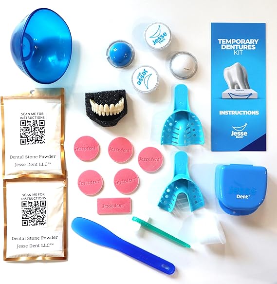 DIY Dentures, Customizable Kit with 12 Pieces, Simple to Use. Home Denture Solution for an Ideal Smile