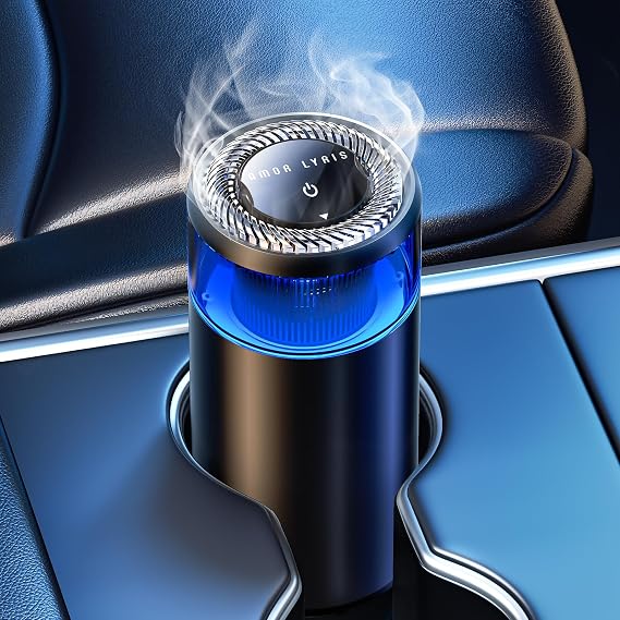 Smart Car Air Fresheners, Ambient Light & Mist Fragrance, Auto On/Off Car Air Freshener Diffuser, Adjustable Intensity, Lasts 1000 Times, Built-in Battery, Early Morning
