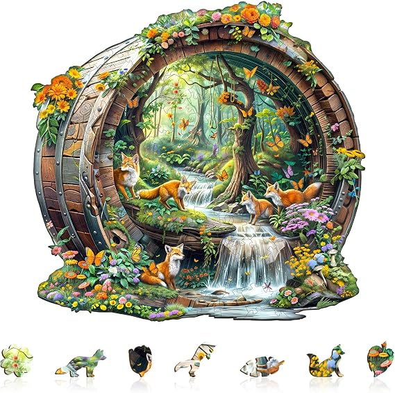 KAAYEE Wooden Puzzles Adults Fox Jigsaw Puzzle 8.5 * 8.1in