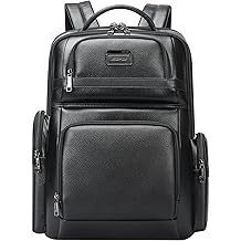 BOPai Genuine Leather Laptop Backpack Men, Black1, Large