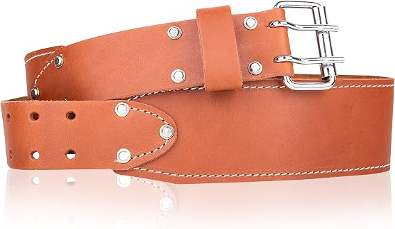 LAUTUS 3-Inch Tapered Work Belt in Heavy Oiled Tanned Leather| 32-Inch to 46-Inch | Brown|