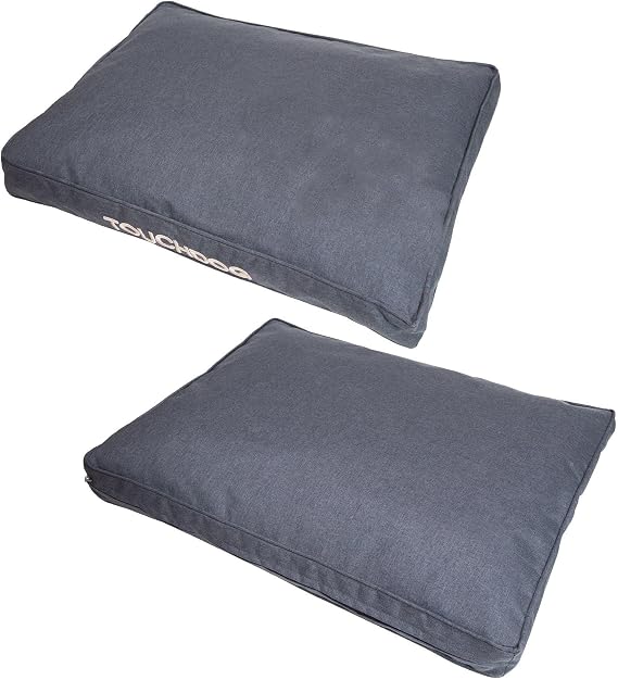 Touchdog 'Hushky' Water-Resistant Premium Rectangular Raised Dog Mat, Small, Charcoal Grey