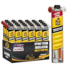 UPGRADED v2.0 Closed Cell Spray Foam Insulation - 32.8 oz Can, DIY Wide Polyurethane Expanding Sealant for Garage Door, Attic, Covers 480 Board Feet (24 Pack, Gun & Cleaner Not Included)