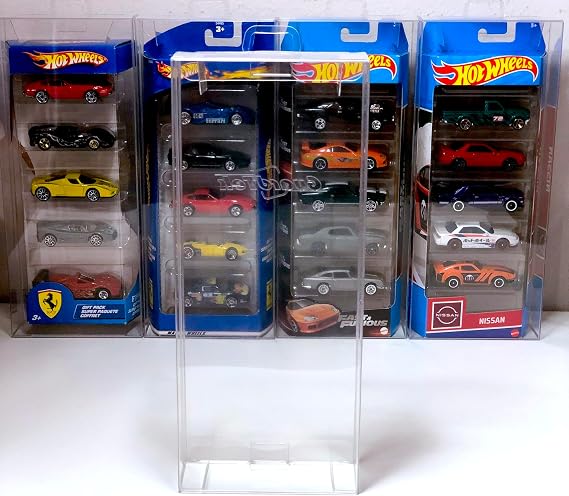Protector Case for Hot Wheels 5 Pack Box Set - 5 Pieces, Clear/Transparent