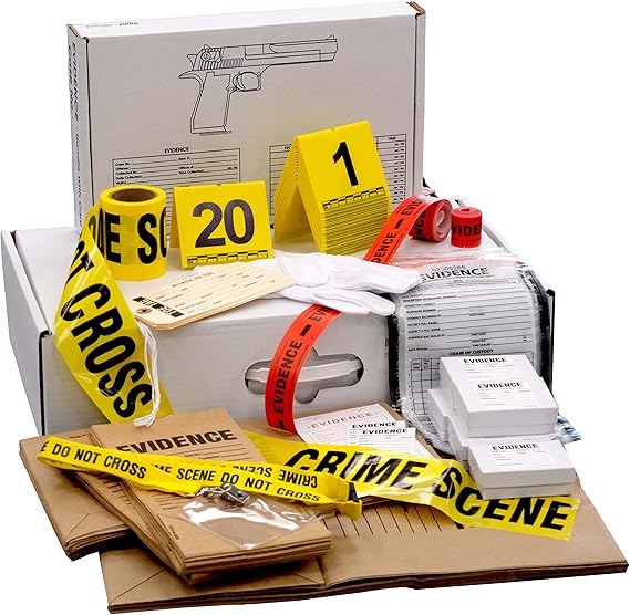 Forensic Supply Kit for Classrooms - CSI Evidence Collection Set with Evidence Bags & Markers - Crime Scene Investigation Kit for STEM Education - 25+ Student Classroom Pack - Hands-On Learning