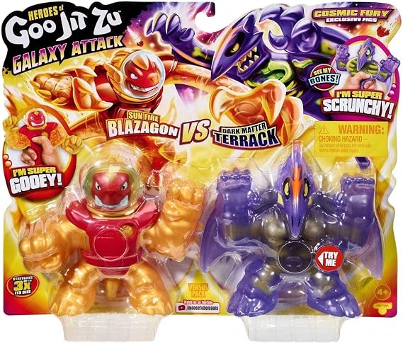 Grandi Giochi - Goo JIT Zu Alien Attack Double Pack, Extendable Heroes with Different Fills, GJT33000