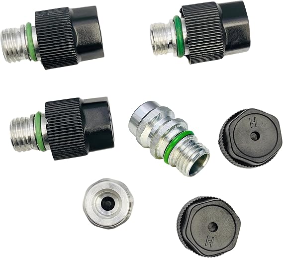 Air Conditioning Service Valve M12x1.5 Male High Side A/C Charge Port Valve Includes Caps Aftermarket Replacement For MT0105, 800-955, 59946, GM 52458184, 15-5438 (Pack of 2)