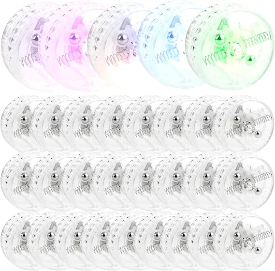30 Pcs Light up Yo Yo Bulk Clear LED Responsive Yo Yo Plastic Responsive Bearing Balls for Beginner Level Kids Birthday Christmas Stocking Stuffers
