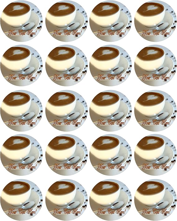 Coffee - Edible Cupcake Toppers - 1.8" cupcake (20 pieces/sheet)