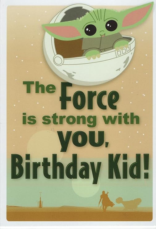Star Wars Mandalorian Baby Yoda Grogu Kids Happy Birthday Card