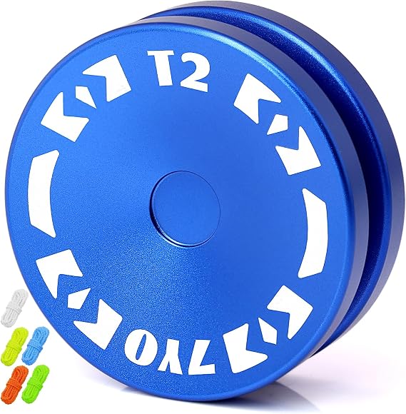 7YO T2 Responsive Yoyo Auto Return for Kids and Beginners, Professional Metal Yoyo Looping 2A Yo Yo for String Tricks + Extra 5 Strings -Blue
