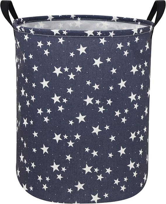 Star Laundry Hamper,Kids Laundry Basket CollapsibleBoys and Girls Storage Baskets for Home Decor,Office,Toy Organizer,(Blue Star)