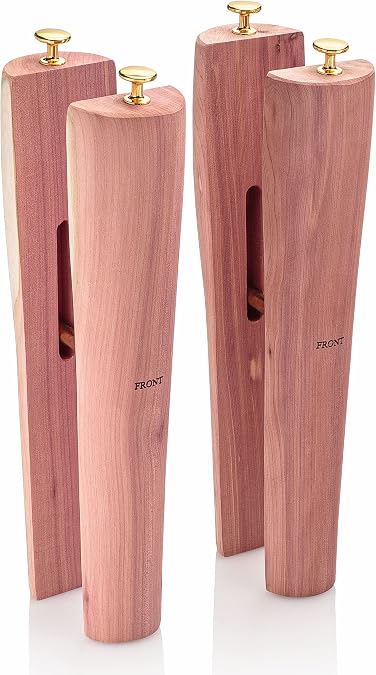 HOUNDSBAY Cedar Boot Calf Stretcher, Adjustable Shaft Shaper for Boots | Cedar Boot Trees Tall Boot Inserts, Premium Boot Shaft Stretcher & Leather Boot Calf Widener for Cowboy & Equestrian Boots