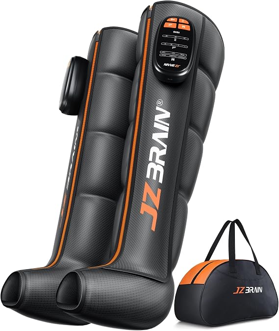 JZBRAIN Sequential Air Compression Recovery System : Professional Full Leg Compression Boots for Fast Recovery & Circulation Improvement - Recovery Device for Athletes Runners Gym Users