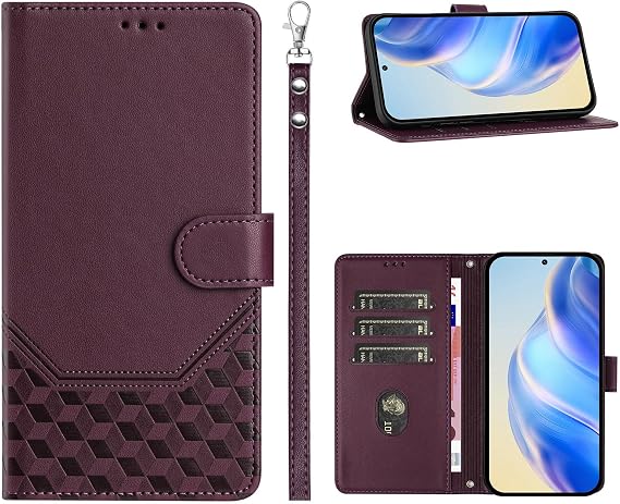 Pzwoxukhov Compatible with Oppo Reno 12F 5G / Reno 12F 4G Case Cover,Compatible with Oppo Reno 12FS Phone Case,Shockproof Flap with Card Holders Kickstand Magnetic Case Cover red