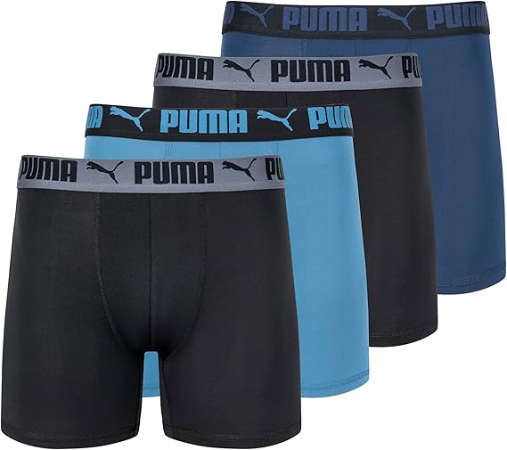 PUMA Men's 4 Pack Active Stretch Boxer Briefs Boxer Briefs