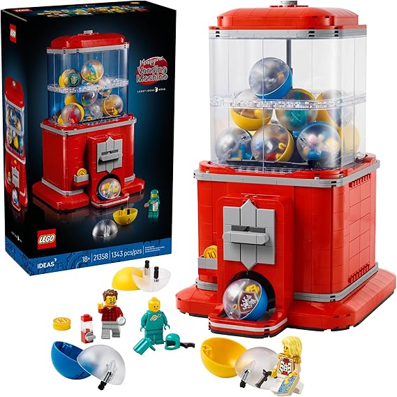 LEGO Ideas Minifigure Vending Machine Building Set for Adults - Creative Office Decor or Home Book Shelf Display - Capsule Dispensing Toy - Nostalgic Gift for Men and Women, 18+ 21358