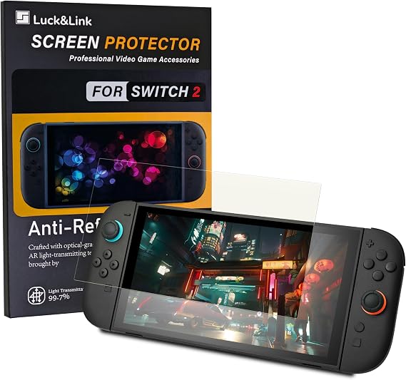 Luck&Link [Anti-Reflectance AR Screen Protector Designed for Switch 2,Ultra high definition/Reduce reflection/Enhance screen transparency for NS2 Come with Toolkits,3-Pack(AR*2/UHD*1)