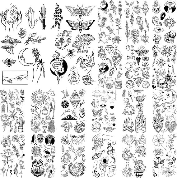 GLARYYEARS 150+ Realistic Temporary Tattoos for Parties & Festivals