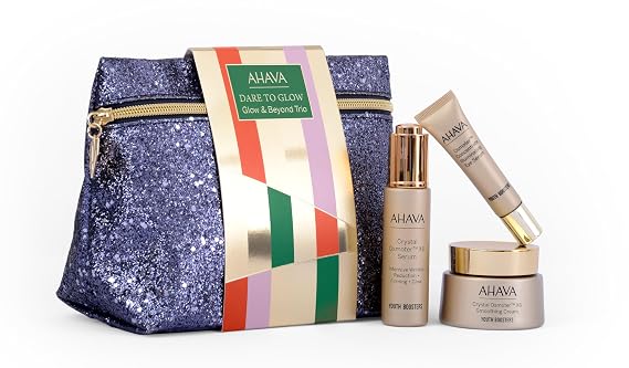AHAVA Glow & Behold Trio Includes Osmoter Concentrate Illuminating Eye Serum 15ml, Crystal Osmoter x6 Serum 30ml & Smoothing Cream 50ml Hydrating, Radiance-Boosting Skincare Set