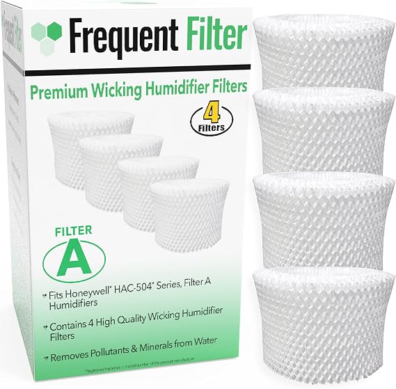 Compatible Honeywell Germ Free Cool Mist Wicking Humidifier, Filter A. Fits HCM 350, HCM350w, HCM350, Quietcare Tower & More. Replacement HAC 504, HAC504, 504AW - (Pack of 4)