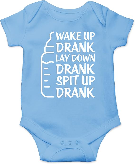 Wake Up Drank, Lay Down, Spit Up - Funny Baby Essentials Bodysuit - Newborn Outfit