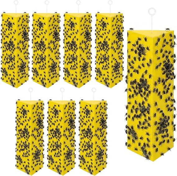 8 Pack Sticky Fly Traps for Indoor Outdoor with Hanging Hook