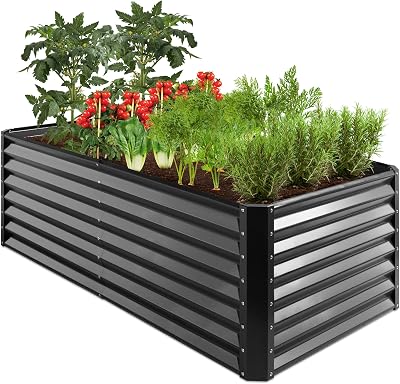 Best Choice Products 6x3x2ft Outdoor Metal Raised Garden Bed, Deep Root Box Planter for Vegetables, Flowers, Herbs, and Succulents w 269 Gallon Capacity - Gray